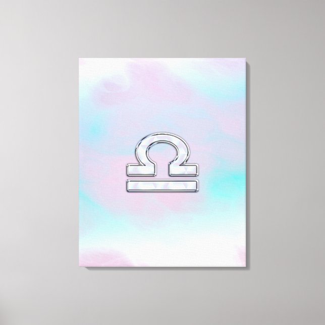 Libra Zodiac Symbol Mutter von Perlenstil Leinwanddruck (Vorderseite)