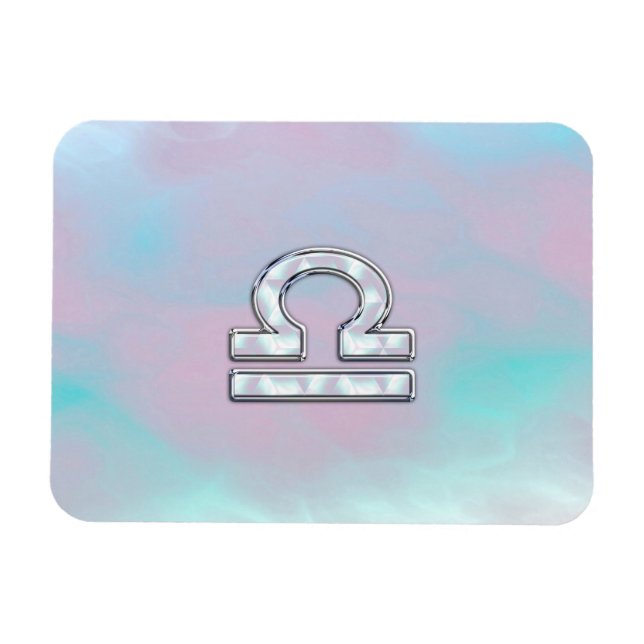 Libra Zodiac Symbol Mutter von Perlenstil Magnet (Horizontal)