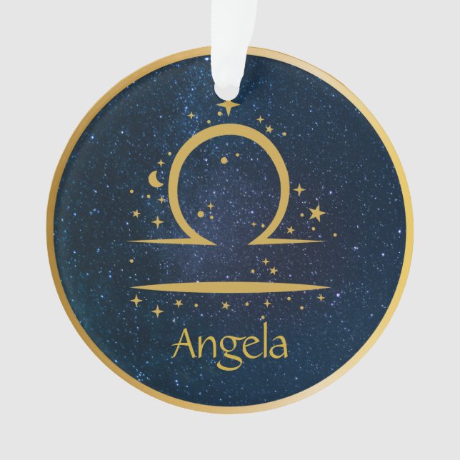 Libra zodiac symbole or étoiles ciel personnalisé (devant)