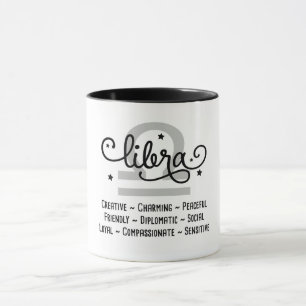 Libra Zodiac Tracks Tasse