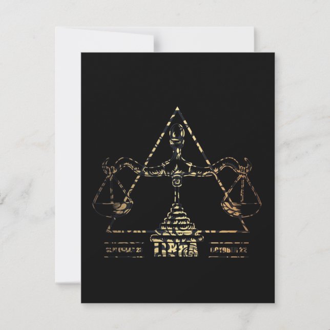 Libra Zodiac - Vintages Niedliche Geburtstag-Gesch Einladung (Vorderseite)