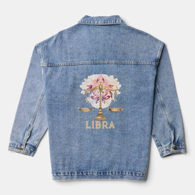 Libra Zodiac Women's Denim Jacket Jeansjacke (Rückseite)