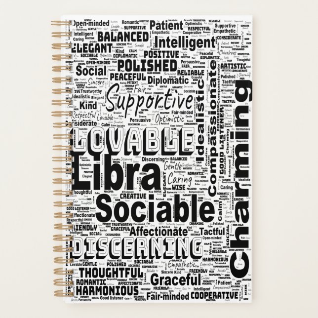 Libra Zodiac Word Cloud Inspiration (Devant)