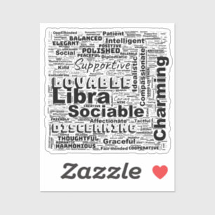 Libra Zodiac Word Cloud Inspiration Aufkleber