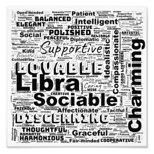 Libra Zodiac Word Cloud Inspiration Fotodruck