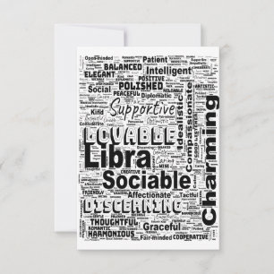 Libra Zodiac Word Cloud Inspiration Gruß Karte