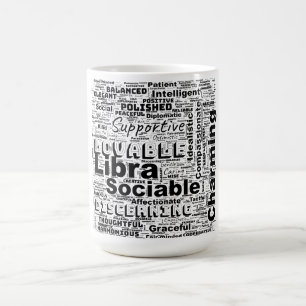 Libra Zodiac Word Cloud Inspiration Kaffeetasse