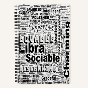 Libra Zodiac Word Cloud Inspiration Notizbuch