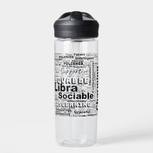 Libra Zodiac Word Cloud Inspiration Trinkflasche