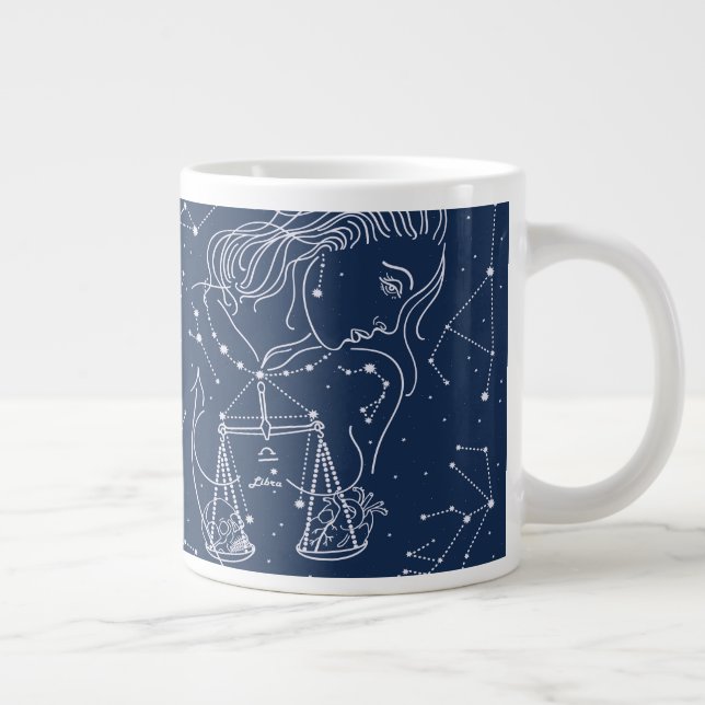 Libra zodiac-Zeichen Jumbo-Tasse (Rechts)