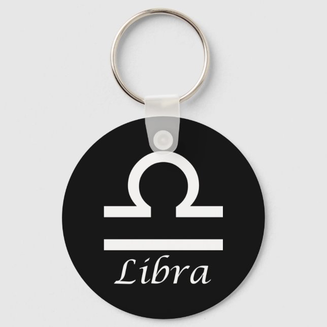 'Libra' Zodiac-Zeichen Schlüsselanhänger (Vorderseite)