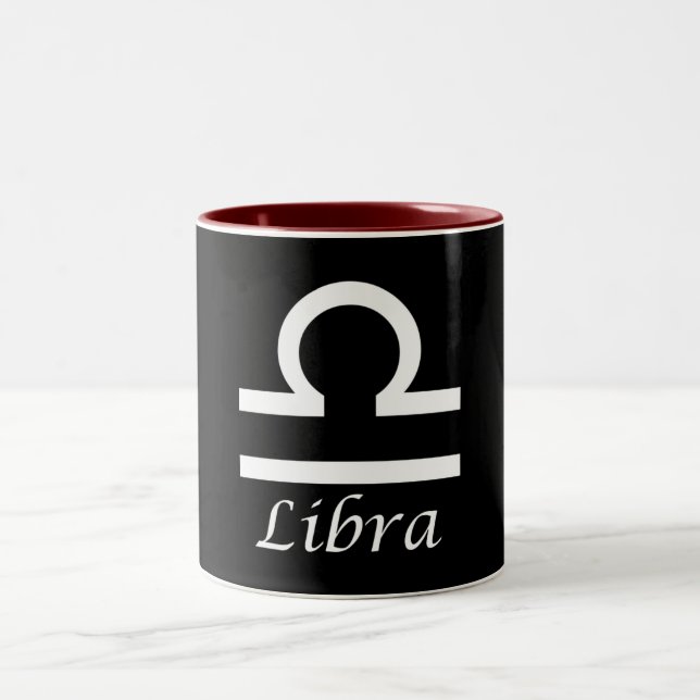 "Libra" Zodiac-Zeichen Zweifarbige Tasse (Mittel)