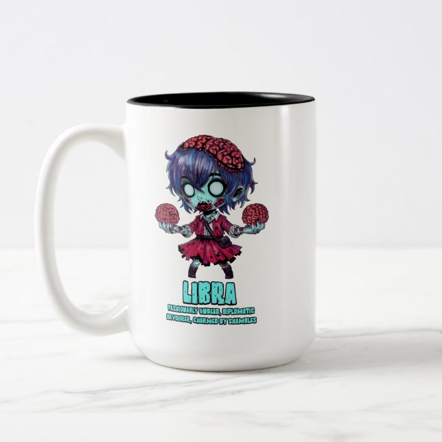 Libra Zombie Zweifarbige Tasse (Links)