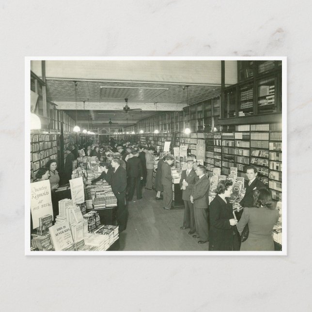 Librairie vintage Intérieur Australie Carte postal (Devant)