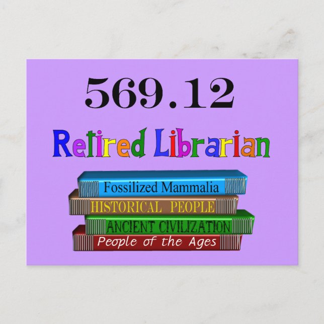 Librarian 569.0 (Dewey Decimal System) Postkarte (Vorderseite)