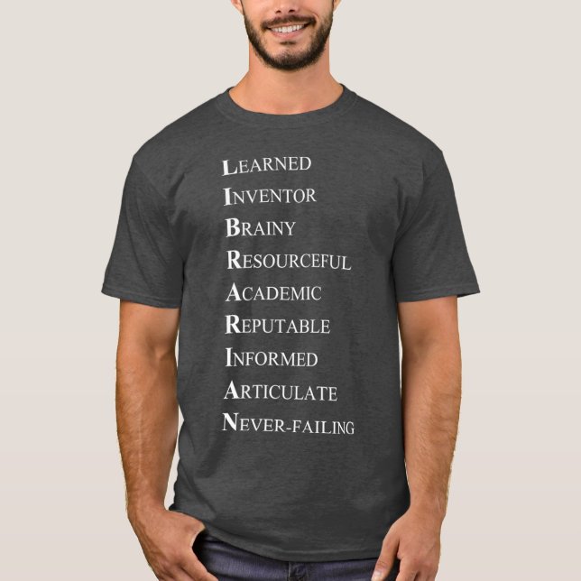 Librarian Acrostic  Adjectives Describing T-Shirt (Vorderseite)