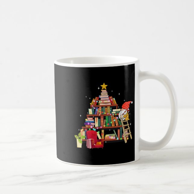 Librarian And Book Lover Christmas Library Tree Li Kaffeetasse (Rechts)