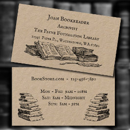 Librarian Archivist Books Custom Business Card Visitenkarte