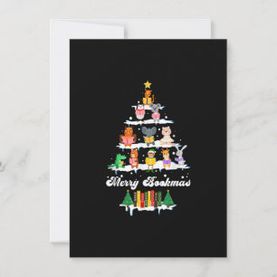 Librarian Book Lover Bücher Weihnachtsbaum Merry B Einladung