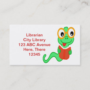 Librarian Bookworm Business Card Visitenkarte