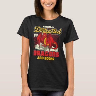 Librarian Bookworm Reading Niedlich Dragon Book Dr T-Shirt