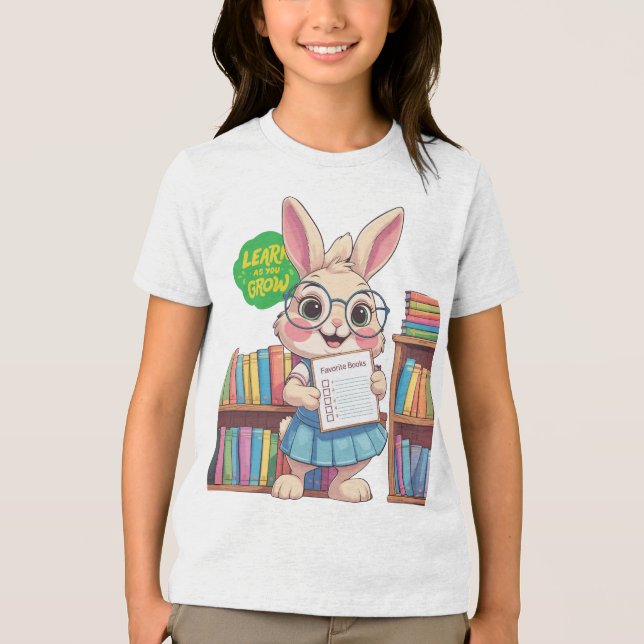 🐰📚 Librarian-in-Training Star – Rabbit Edition Tri-Blend Shirt (Vorderseite)