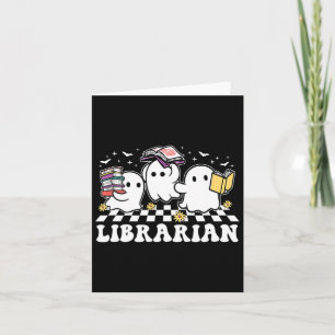 Librarian Niedlich Ghost Book Reading Funny Hallow Karte
