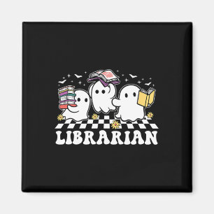 Librarian Niedlich Ghost Book Reading Funny Hallow Magnet