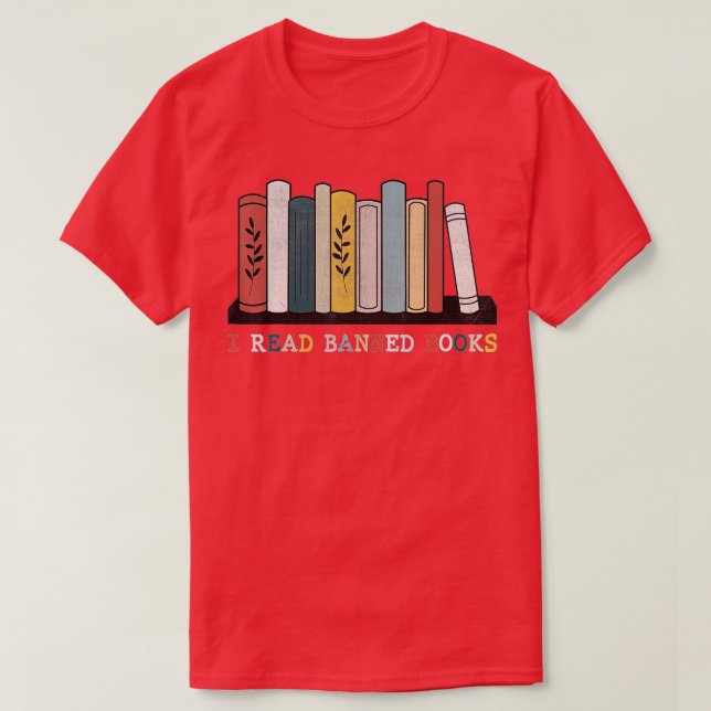 Librarian Reader-Nerd der Woche mit verbotenen Büc T-Shirt (Design vorne)