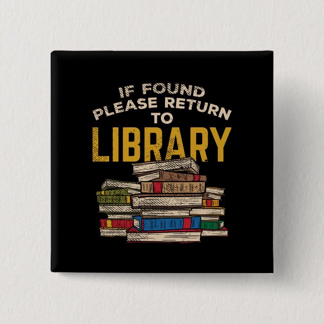 Librarian Reading Gift Button (Vorderseite)
