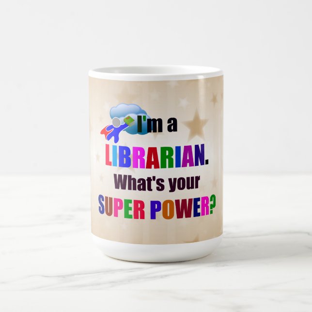 Librarian Super Power Spaß Kaffeetasse (Mittel)