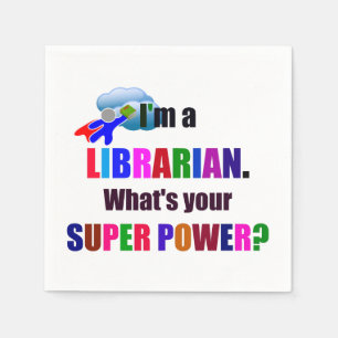 Librarian Superhero - Fett farbiges Textdesign Serviette