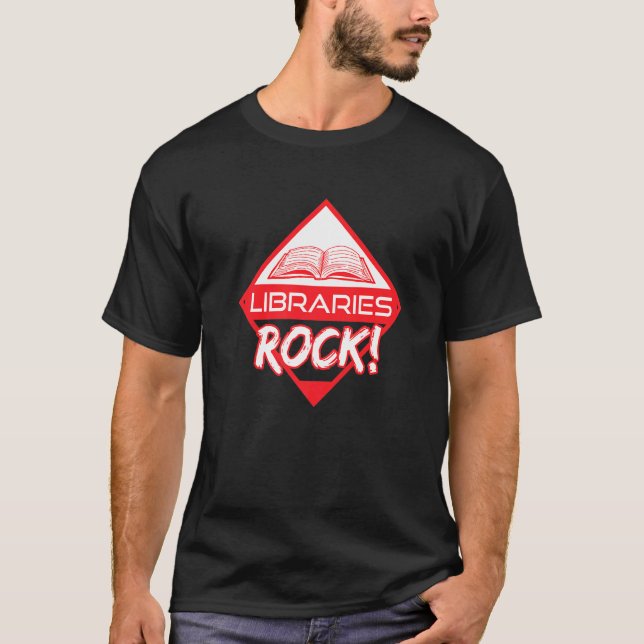 Libraries Rock Summer Reading Book T-Shirt (Vorderseite)
