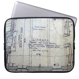 Library Blueprint Laptop Sleeve