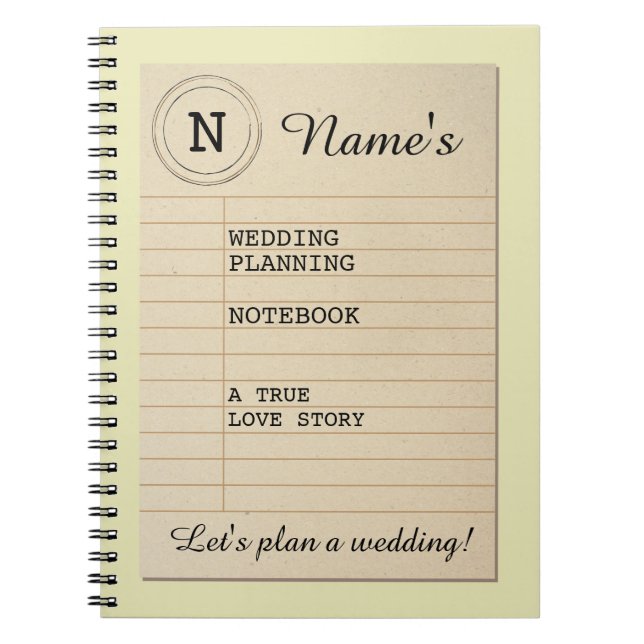 Library Book Author Notebook Wedding Planning Notizblock (Vorderseite)