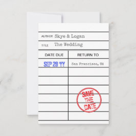 Library Book Checkcard Save the Date