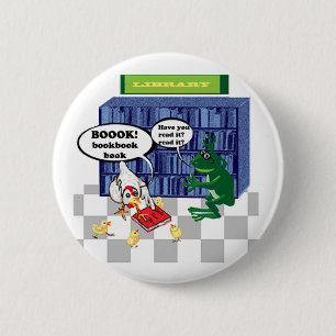 LIBRARY BOOK CHOOK JOKE BUTTON