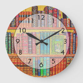 Library Books Große Wanduhr
