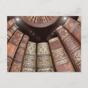 Library Books Postkarte