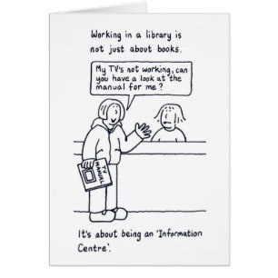 Library Cartoon Kundenanfrage bei Frauen