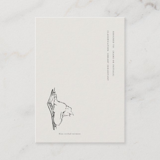 Library Cat- Book Insert Enclosure Card (Vorderseite)