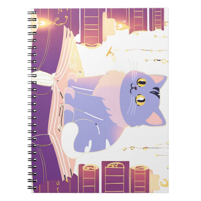 Library Cat Café Notizblock (Vorderseite)