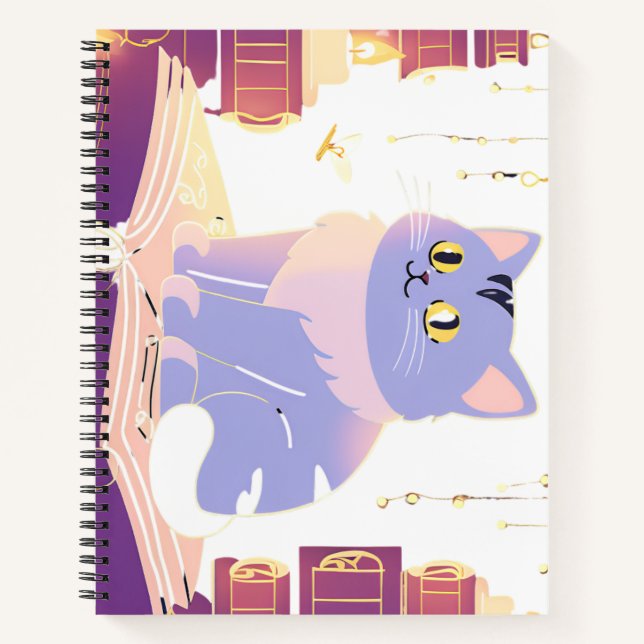 Library Cat Café Notizbuch (Vorderseite)