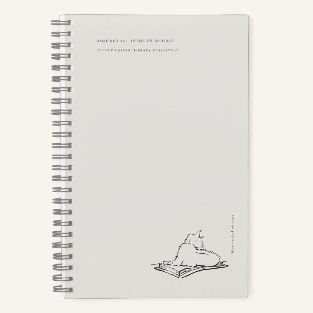 Library Cat- Naturalist Menagerie Archive  Notizbuch (Vorderseite)