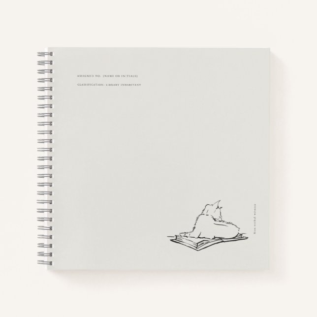 Library Cat- Naturalist Menagerie Archive  Notizbuch (Vorderseite)