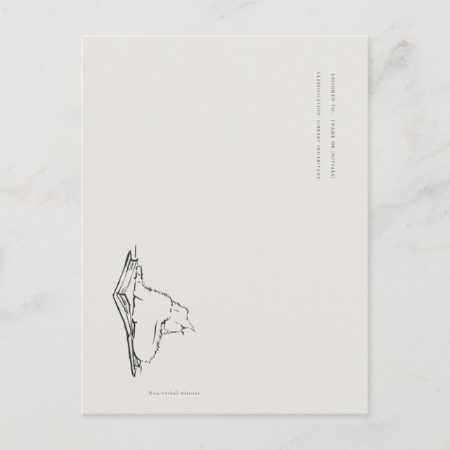 Library Cat- Naturalist Menagerie Archive  Postkarte (Vorderseite)