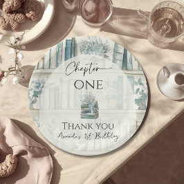 Library Chapter ONE Blue Boy Book 1st Birthday Pappteller