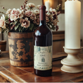 Library Chapter ONE Blue Boy Book 1st Birthday Weinetikett