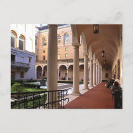 Library Courtyard Boston Massachusetts Postcard Feiertagspostkarte
