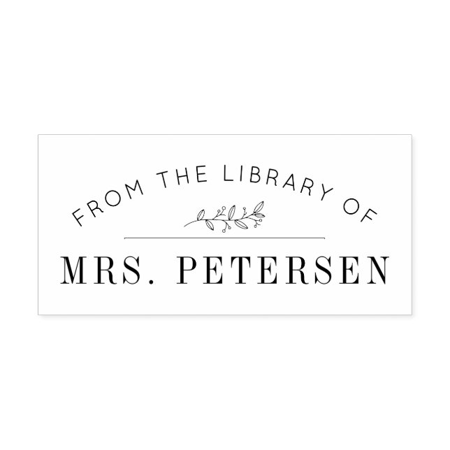 Library individuelle Name Book Briefmarke Permastempel (Design)